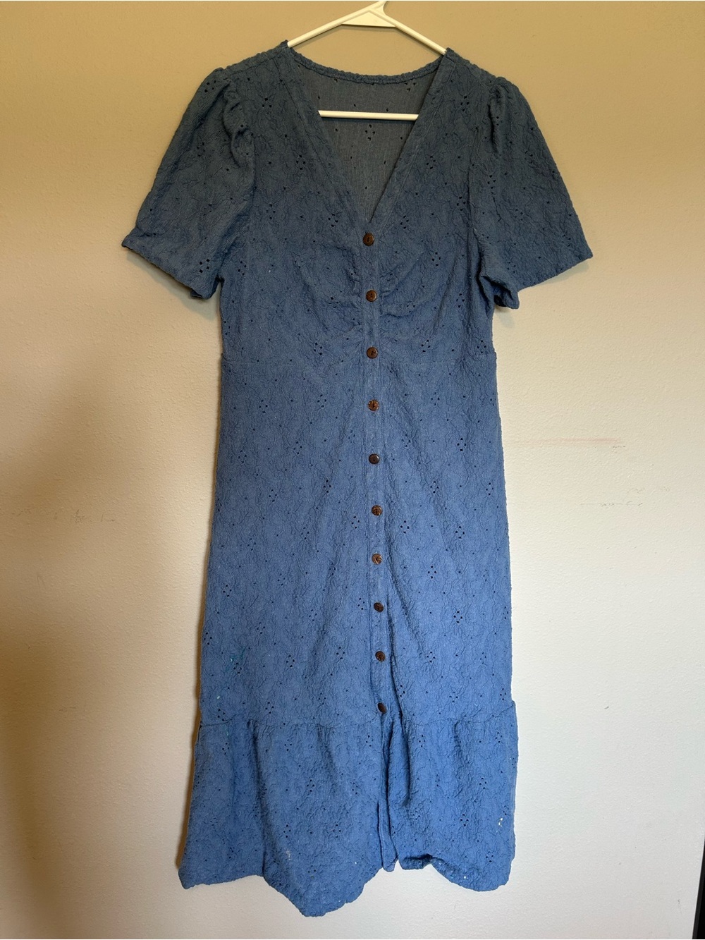 SHEIN Blue Eyelet Dress